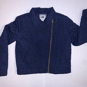 Gymboree Navy Quilted Moto Jacket Girls Small